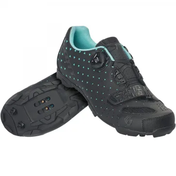 Scott SCO Shoe Mtb Comp Boa Lady mt bk/tu blu Matt Black/turquoise Blue