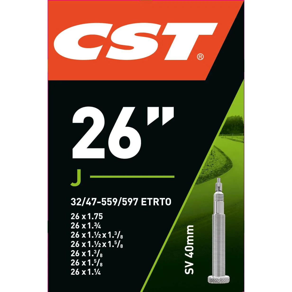 Cst bnb 26 x 1 1/4 - 1.75 fv 40mm Zwart