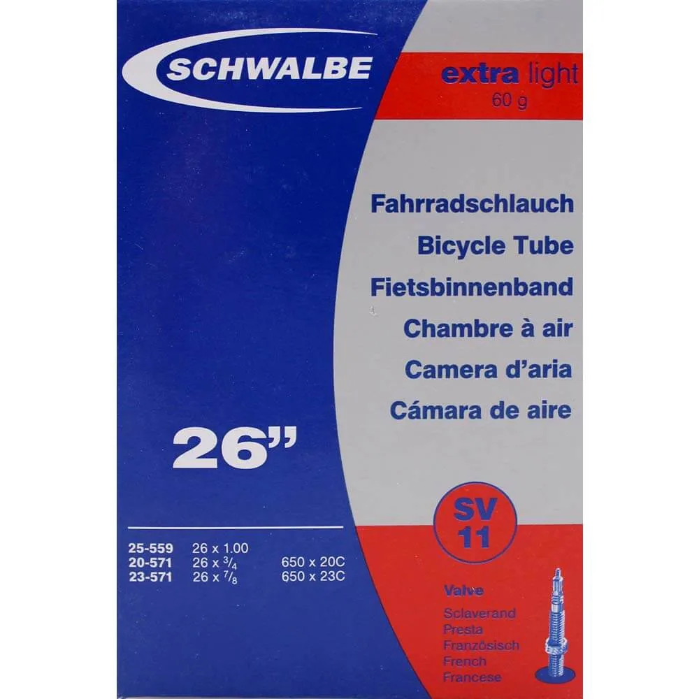 Schwalbe bnb SV11 Extra Light 26 x 3/4 - 1.00 fv 4 Zwart - Afbeelding 2