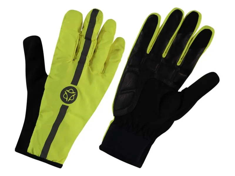 Agu tech rain gloves commuter hi-vis neon yellow Geel