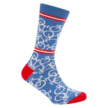 Le Patron Bicycle socks riviera blue Blauw
