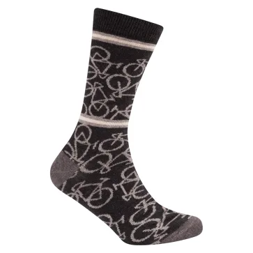 Le Patron Bicycle socks dark grey Grijs