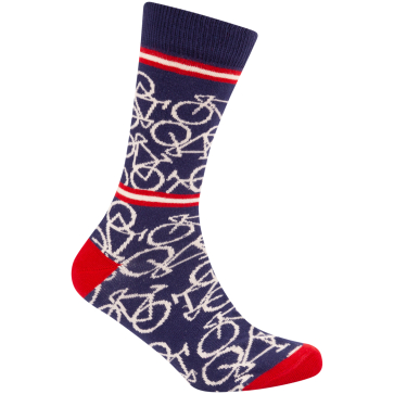 Le Patron Bicycle socks indigo blue Blauw