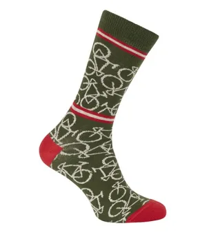 Le Patron Bicycle Socks Army Green