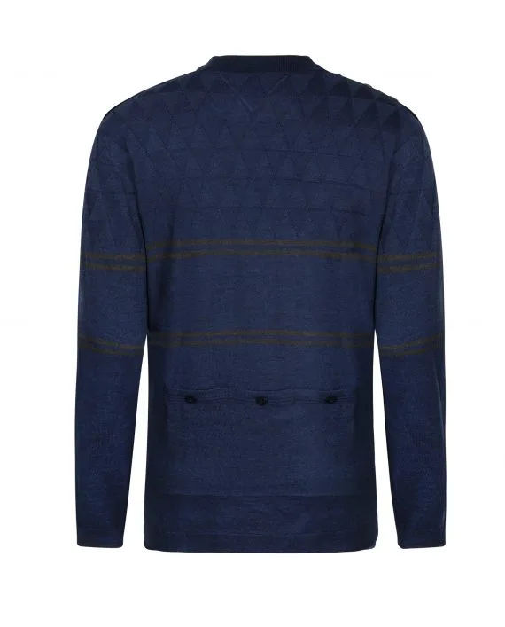 Le Patron Merino triangle D bleu Dark Blue - Afbeelding 2