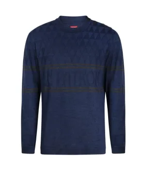Le Patron Merino triangle D bleu Dark Blue
