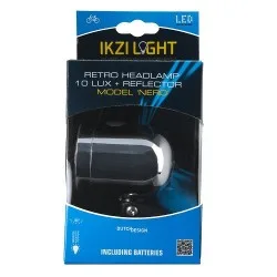 Ikzi Light koplamp Nero batterij 10 lux chroom Zwart