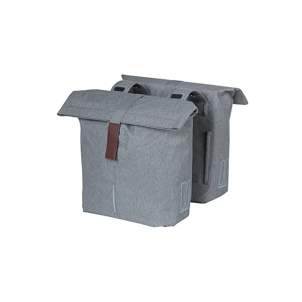 Basil fietstas dubbel City grey melee GRAY MELEE