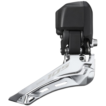 Shimano Voorderailleur 105 Di2 R7150 Dubbel Down Swing Aanlasnok Zwart/zilver