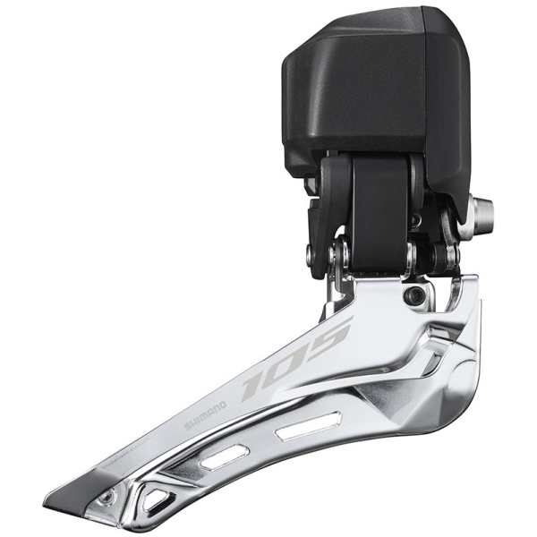 Shimano Voorderailleur 105 Di2 R7150 Dubbel Down Swing Aanlasnok Zwart/zilver