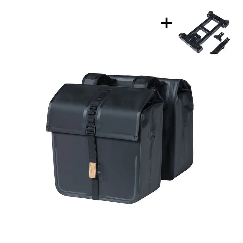 Basil TAS BAS DUBBEL URBAN DRY MIK SOLID BLACK 50L Matt Black - Afbeelding 4