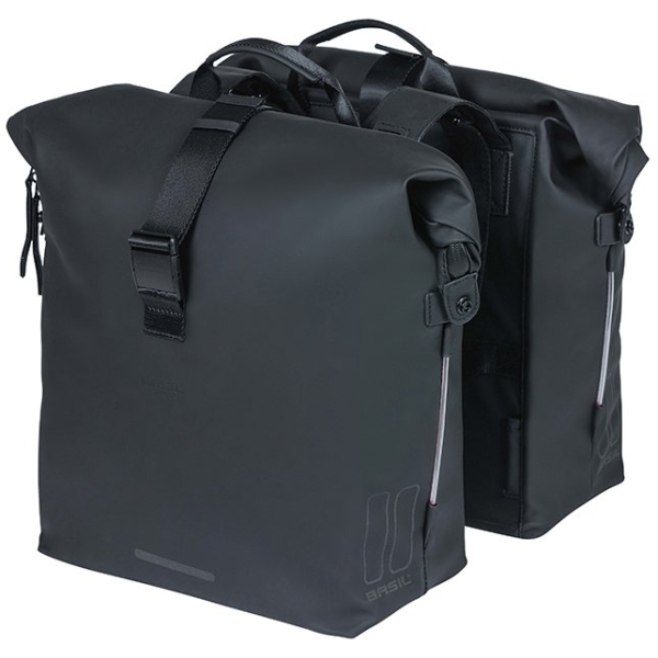 Basil fietstas dubbel SoHo Nordlight night zwart Night Black