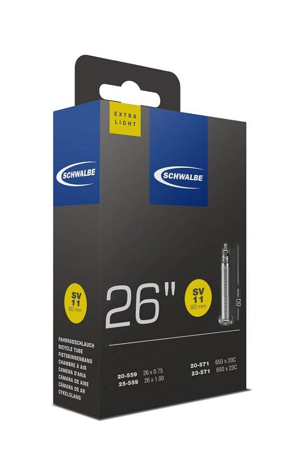 Schwalbe bnb SV11 Extra Light 26 x 3/4 - 1.00 fv 6 Zwart