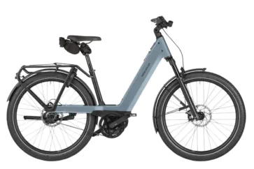 Riese Und Muller Nevo5 rohloff Kiox500 800Wh voordrager met tas Ice Blue N14