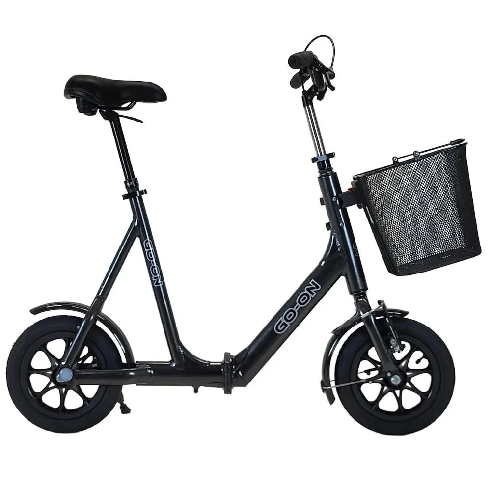 Go-on Loopfiets luxe model (met mand, magneet en verstel ZWART