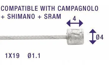 Elvedes Derailleurbinnenkabel RVS 2.25cm Zilver - Afbeelding 3