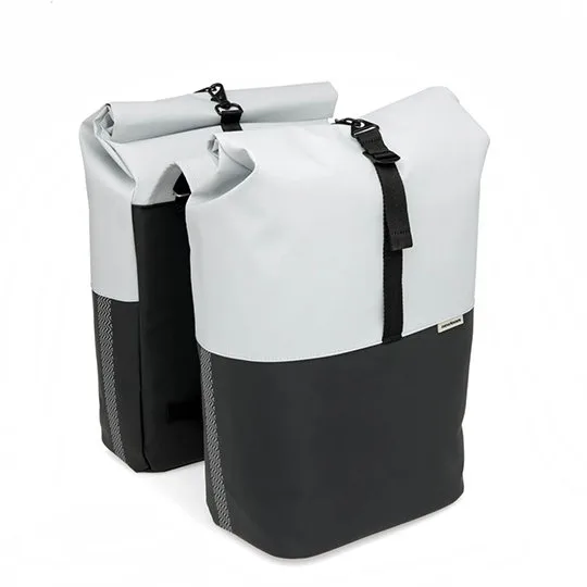 New Looxs fietstas dubbel Nyborg Light Grey/Black - Afbeelding 3