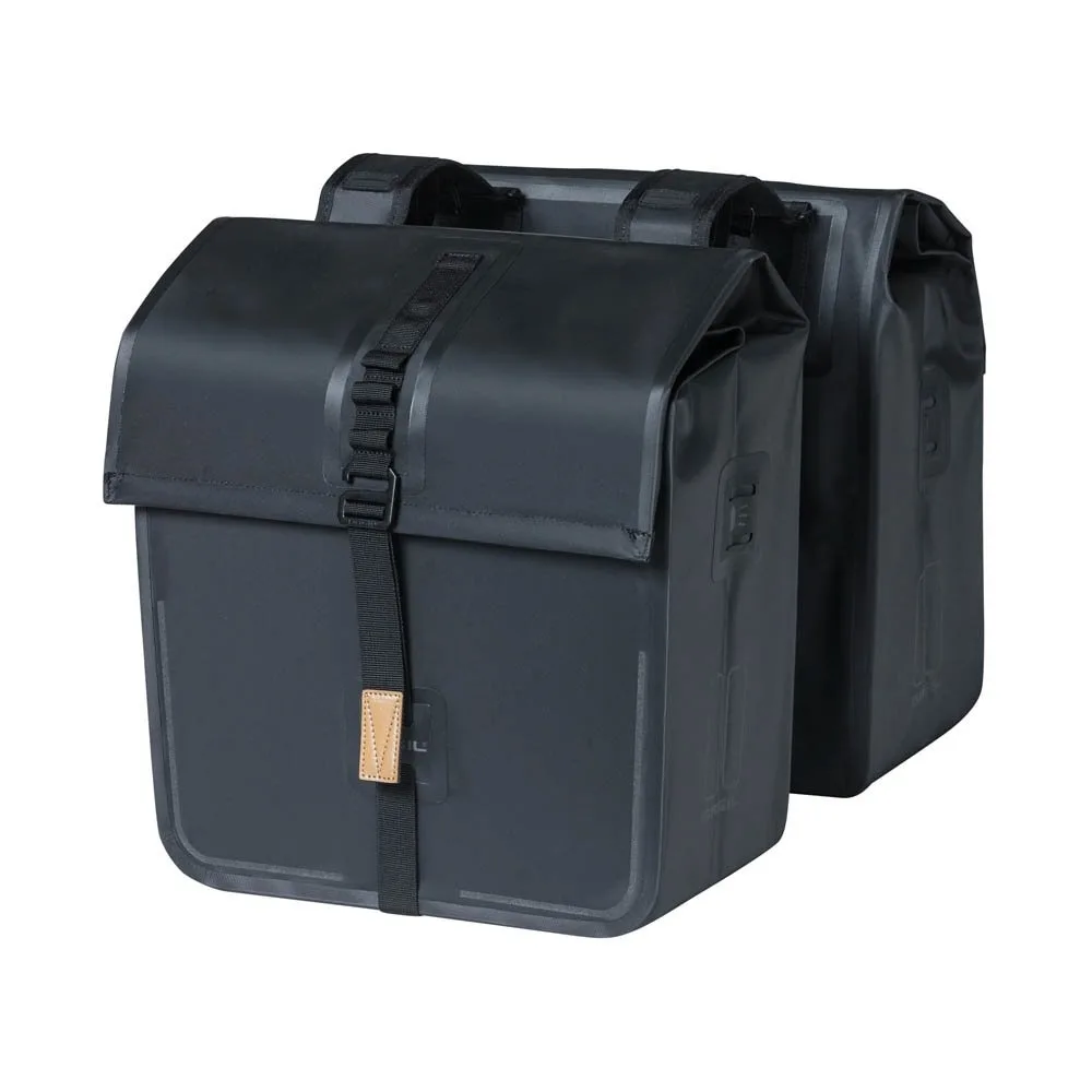 Basil fietstas dubbel Urban dry black Solid Black
