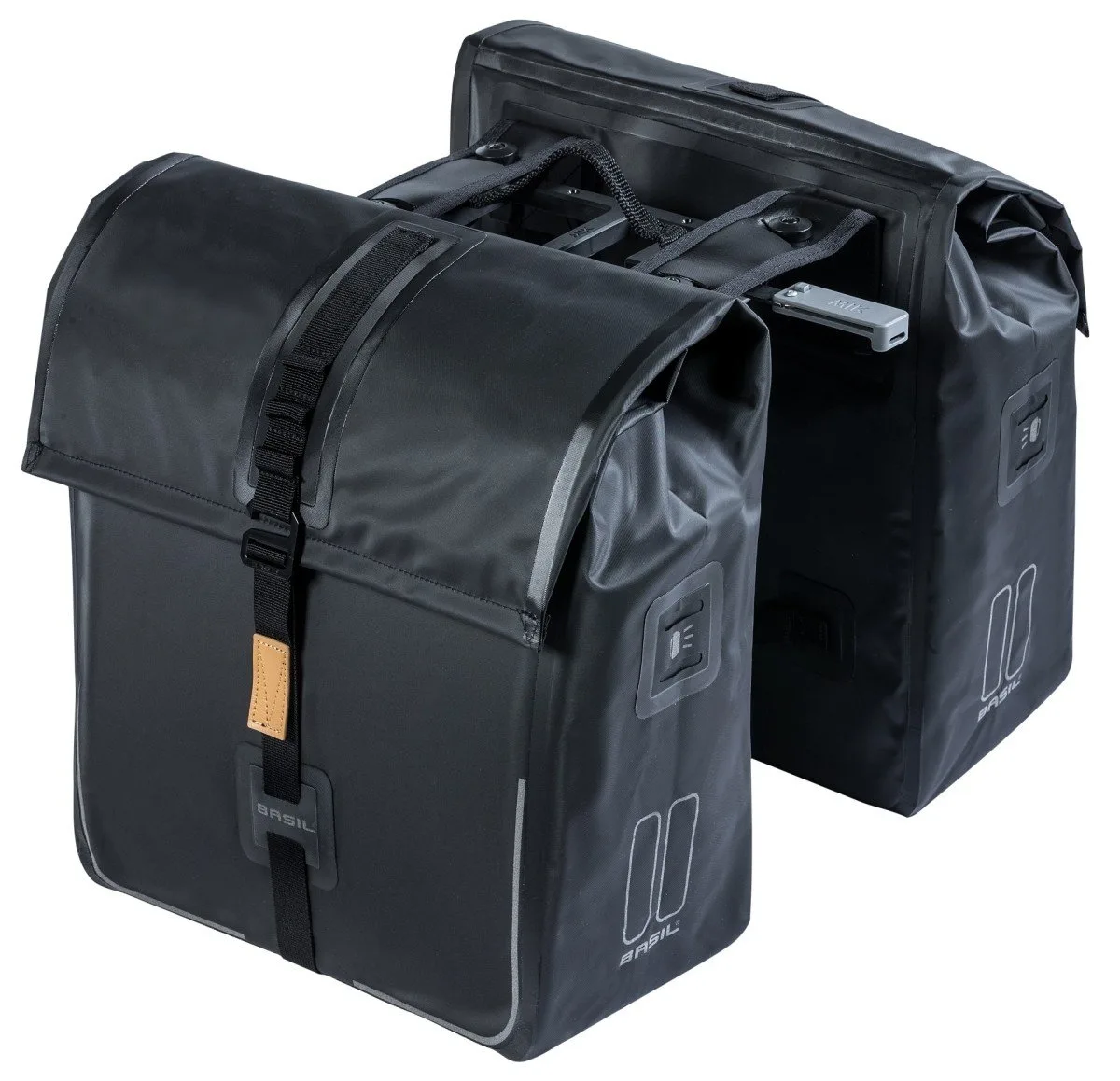 Basil TAS BAS DUBBEL URBAN DRY MIK SOLID BLACK 50L Matt Black - Afbeelding 3