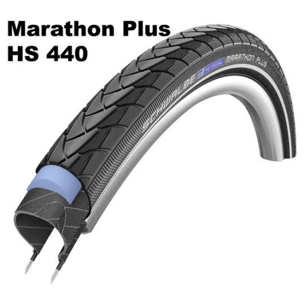 Schwalbe btb Marathon Plus 28 x 1 1/2 zw refl Zwart - Afbeelding 3